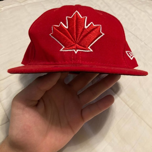 Men's Toronto Blue Jays New Era Scarlet Turn Back the Clock Fitted Hat sz 7 1/2 - Picture 6 of 6